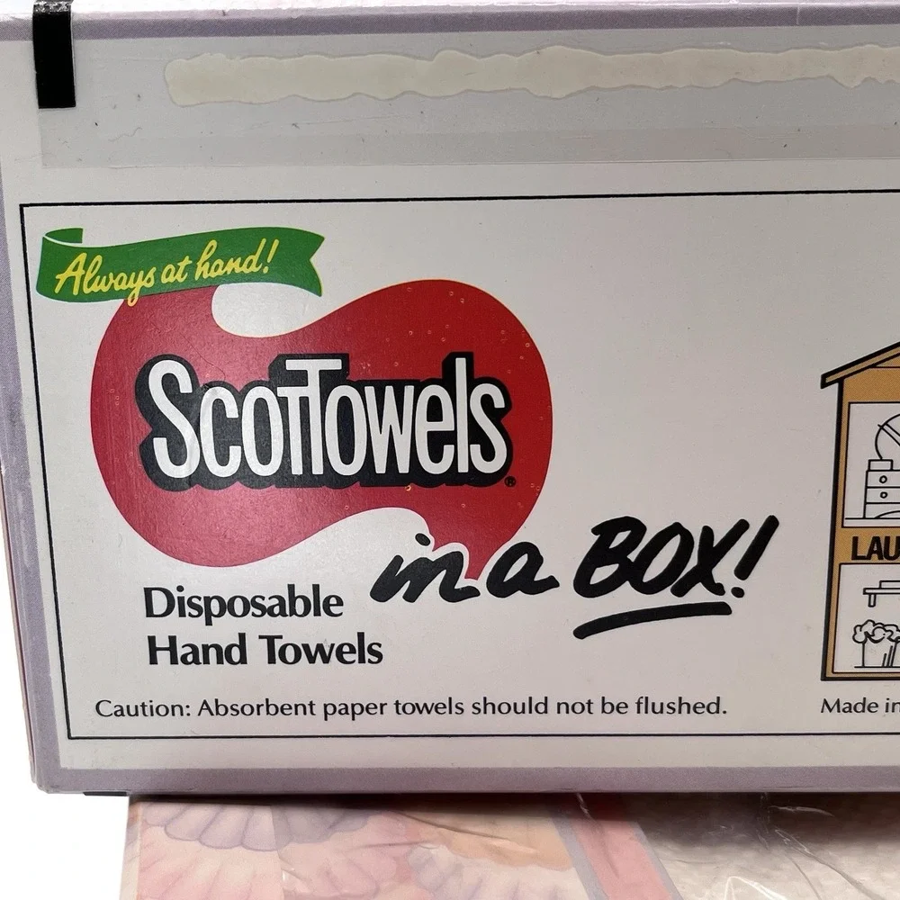 Vintage Scott 1987 Seashell Paper Hand Towel Bathroom Prop Pastel Lot (2)